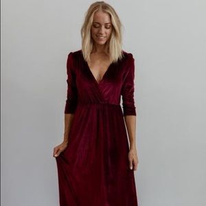 Sofia mulberry velvet maxi dress